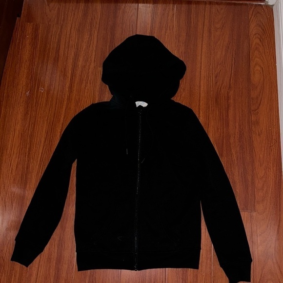 Primark black jacket fleece hoodie with black zip and drawing size XXS - Picture 2 of 7